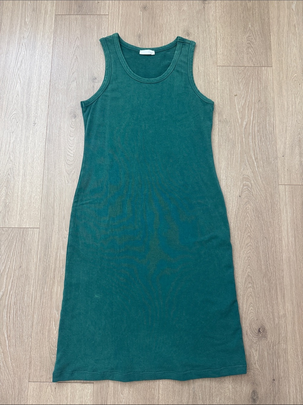 Sleeveless Terry Midi Dress in Soft Emerald Green